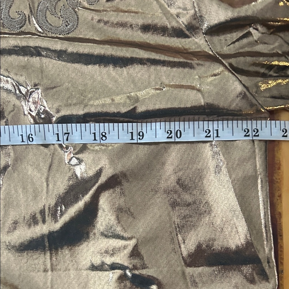 Savanna Jane Metallic Gold Button Down Shirt - Picture 7 of 7